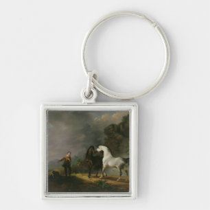 Gulliver Addressing the Houyhnhnms, 1769 (oil on c Key Ring