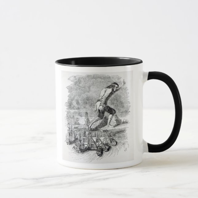 Gulliver stealing the Blefuscudian fleet Mug (Right)
