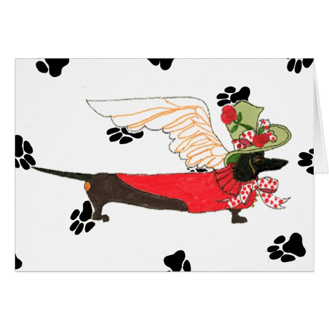 Gulliver's Angels Black Dachshund "Bone Mot" (Front Horizontal)