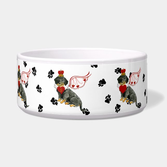 Gulliver's Angels Wire Haired Dachshund Dog Bowl (Right)