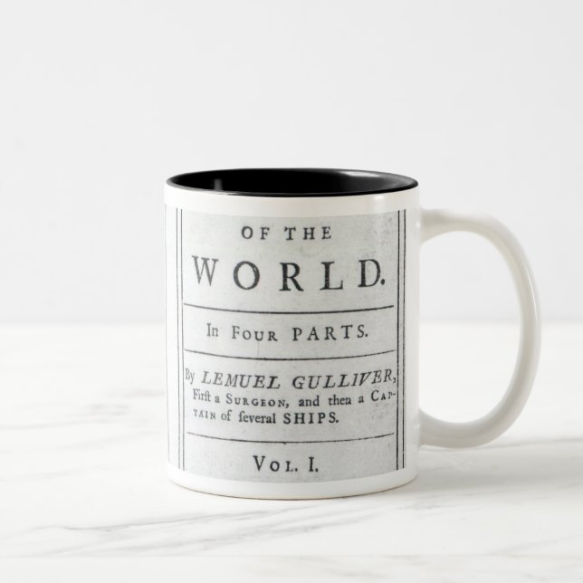 'Gulliver's Travels' by Jonathan Swift, 1726 Two-Tone Coffee Mug (Right)