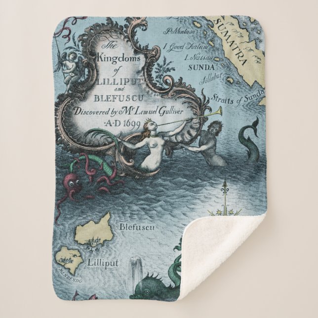 Gulliver's Travels by Jonathan Swift Sherpa Blanket (Front)