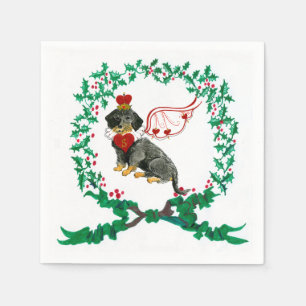 Gulliver's Wirehaired Dachshund Christmas Napkin