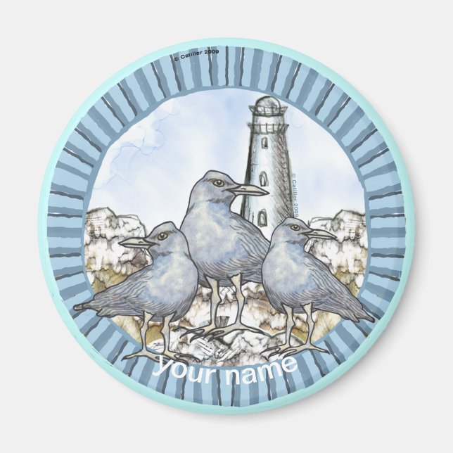 Gulls Guide Lighthouse  Magnet (Front)