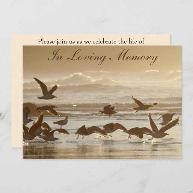 Gulls Taking Flight Memorial Service Announcement (Front/Back)