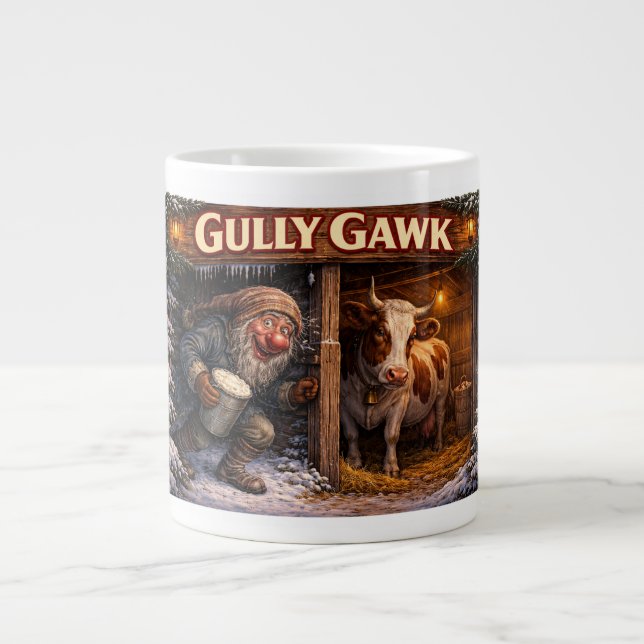 Gully Gawk Icelandic Yule Lad postcard Large Coffee Mug (Front)