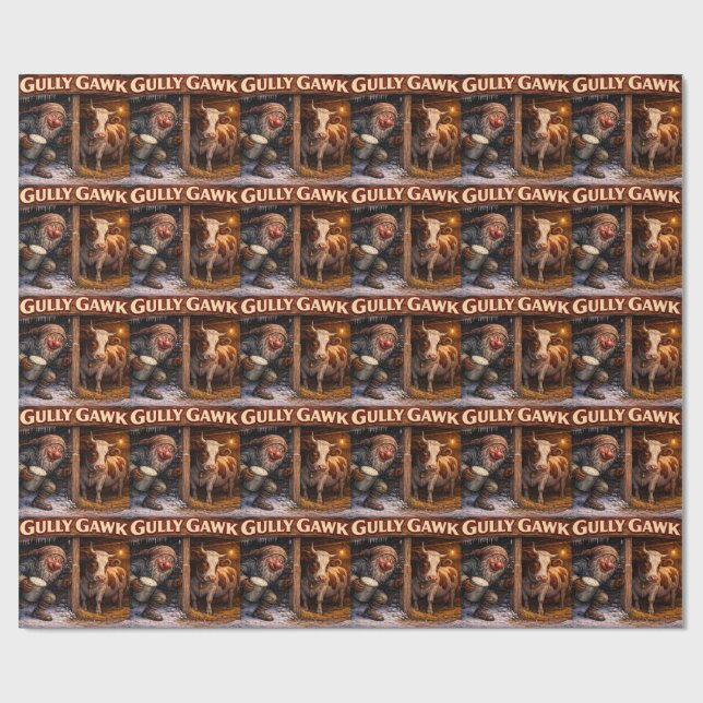 Gully Gawk Icelandic Yule Lad postcard Wrapping Paper (Flat)