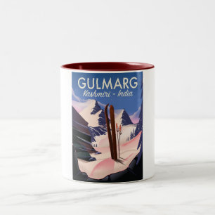 Gulmarg Kashmiri India Ski poster Two-Tone Coffee Mug