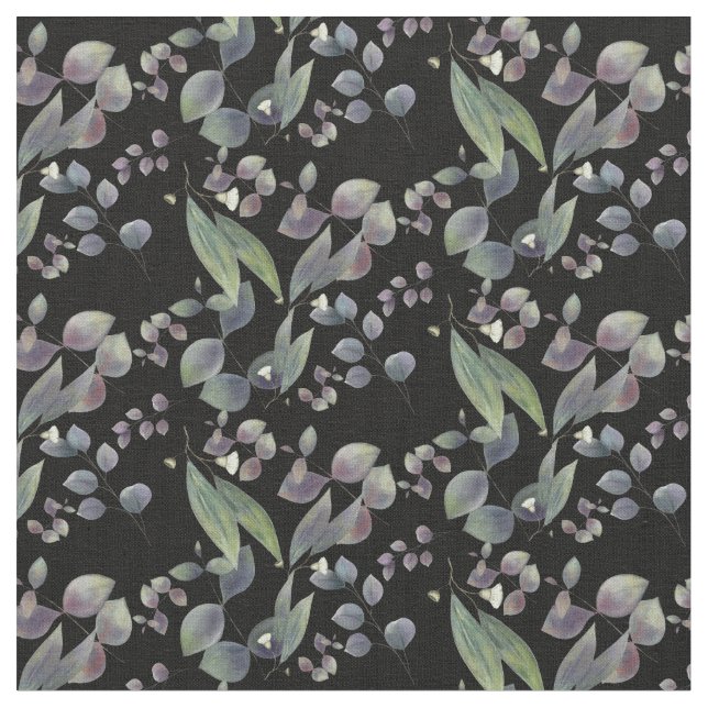 Gum leaf green foliage eucalyptus flower fabric (Close Up)
