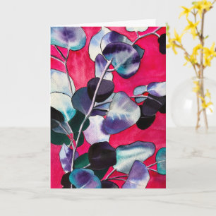 Gum leaves watercolor art card