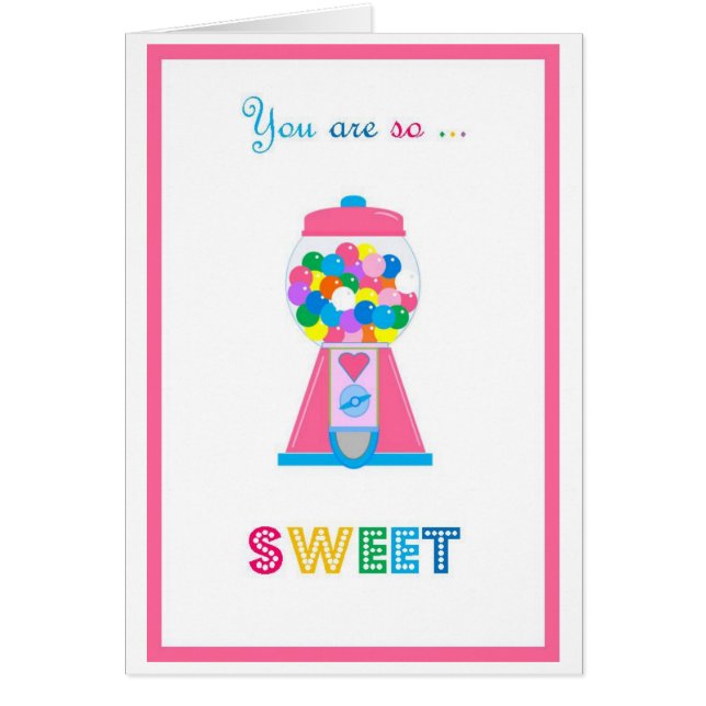 Gumball Machine and Rainbow greeting card (Front)