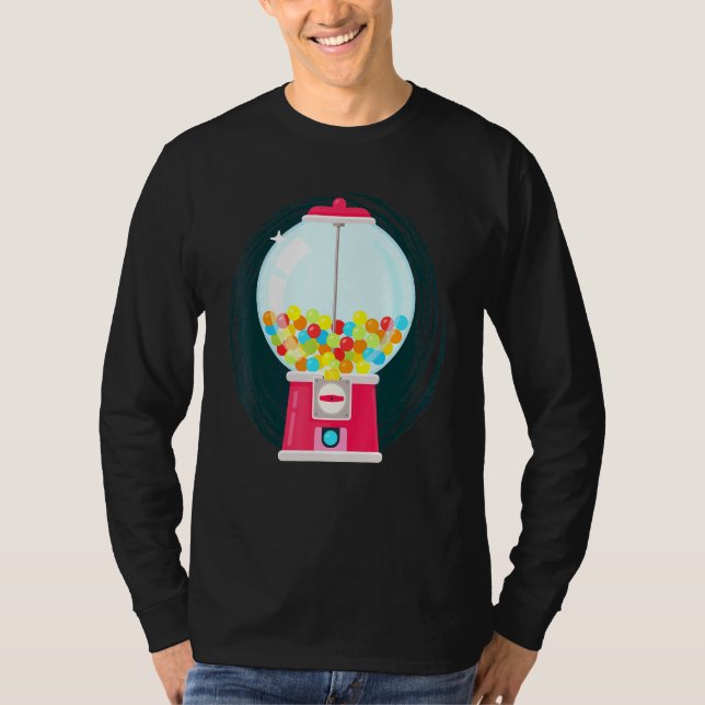 Gumball Machine Candy Dispenser Sweets Candy T-Shirt (Front)