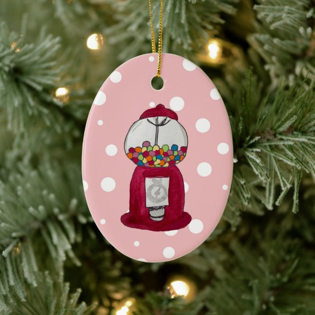 Gumball Retro Illustration Ceramic Ornament (Tree)