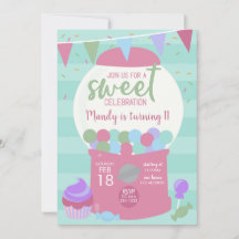 GumballSweet Celebration Birthday Party Invitation