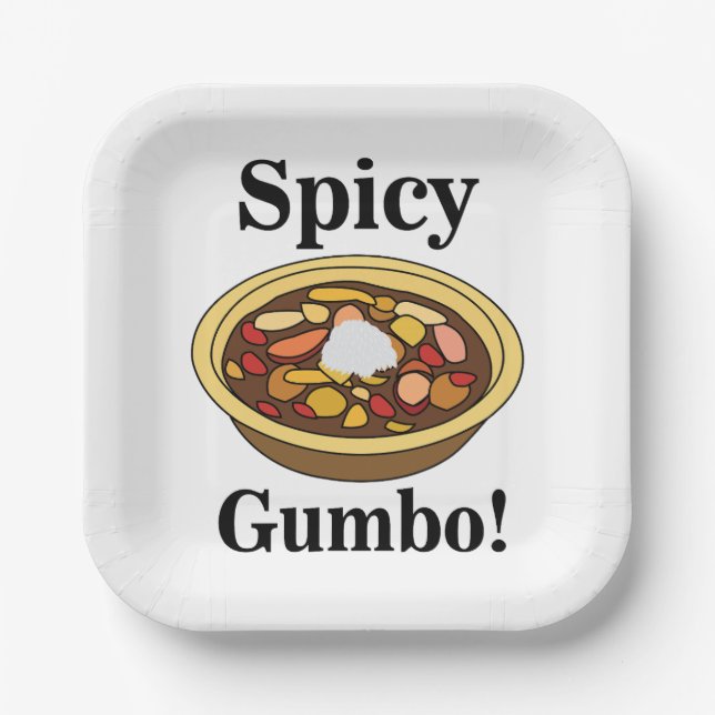 Gumbo Food Spicy Gumbo Party Paper Plate (Front)