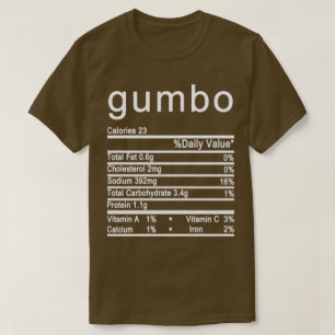 gumbo Nutrition Facts label T-Shirt