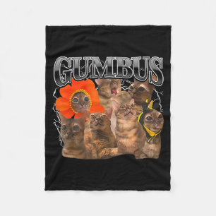 Gumbus Cat Funny Cat Gumbus Cute Animal Kitty Men Fleece Blanket