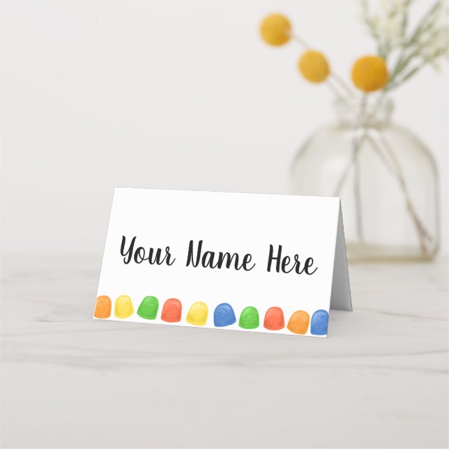 Gumdrop Multicolored Candy Holiday Place Card (Front)