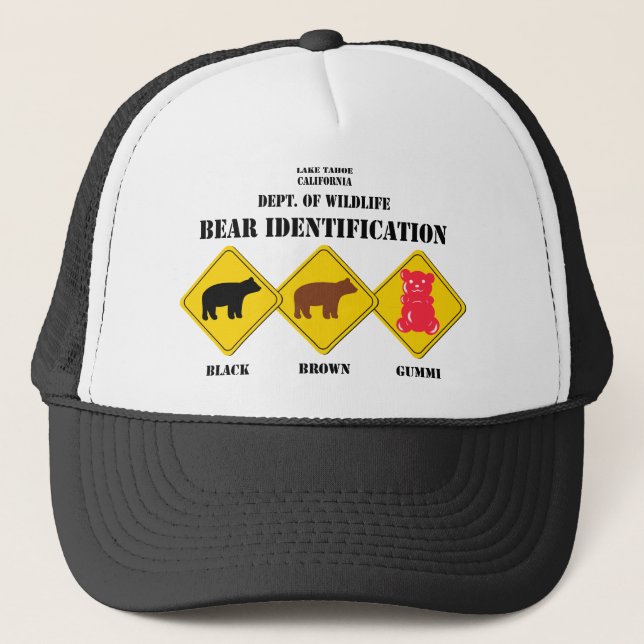Gummi Bear Warning - Tahoe Wildlife Trucker Hat (Front)