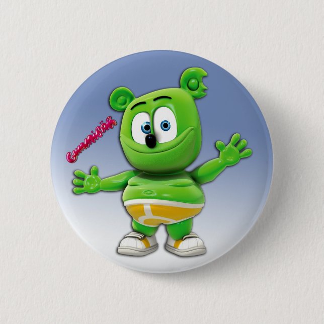 Gummibär Button On Blue (Front)
