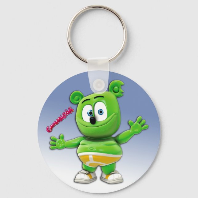 Gummibär Keychain On Blue (Front)