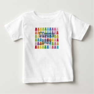 "Gummy Baby" Colorful Rainbow Candy Pattern Black  Baby T-Shirt