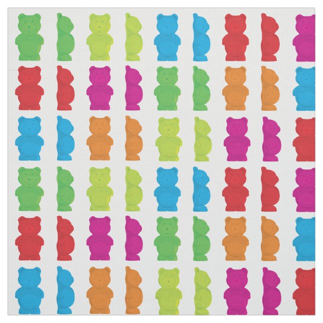 Gummy Bear candy patterned fabric (Swatch)