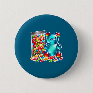 Gummy bear candy sour chew  6 cm round badge
