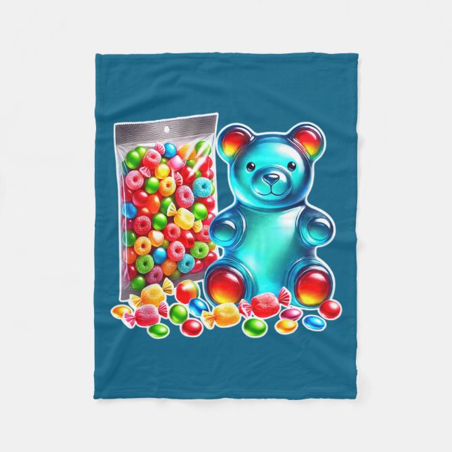 Gummy bear candy sour chew  fleece blanket (Front)
