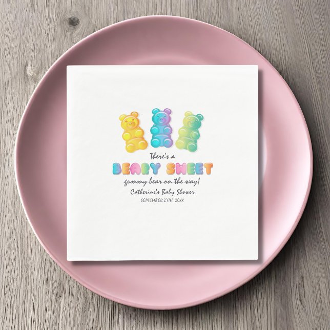 Gummy Bear Colourful Jelly Candy Baby Shower Napkin (Creator Uploaded)