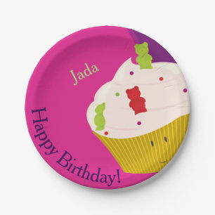 Gummy Bear Cupcake Paper Plate