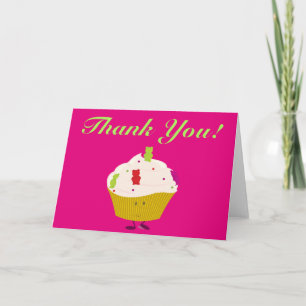 Gummy Bear Cupcake thank you Card