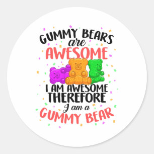 Gummy Bear Dancing Animal Candy For Adult Youth Ki Classic Round Sticker