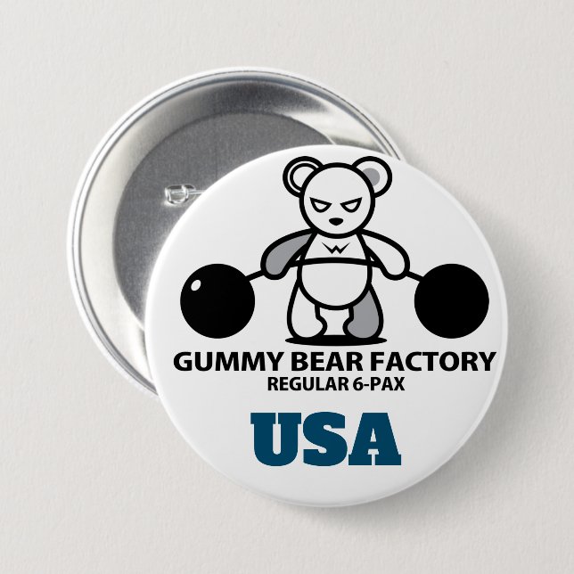 Gummy Bear Factory(gym) 7.5 Cm Round Badge (Front & Back)