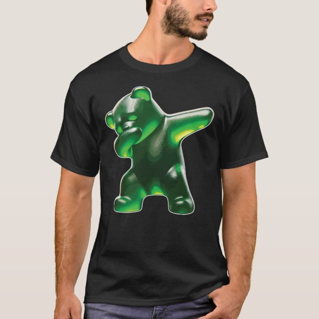 Gummy Bear, Green Gummy Bear, Dabbing Gummy Bear T-Shirt (Front)