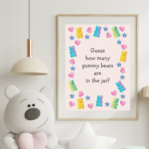 Gummy Bear In The Jar Baby Shower Game Poster