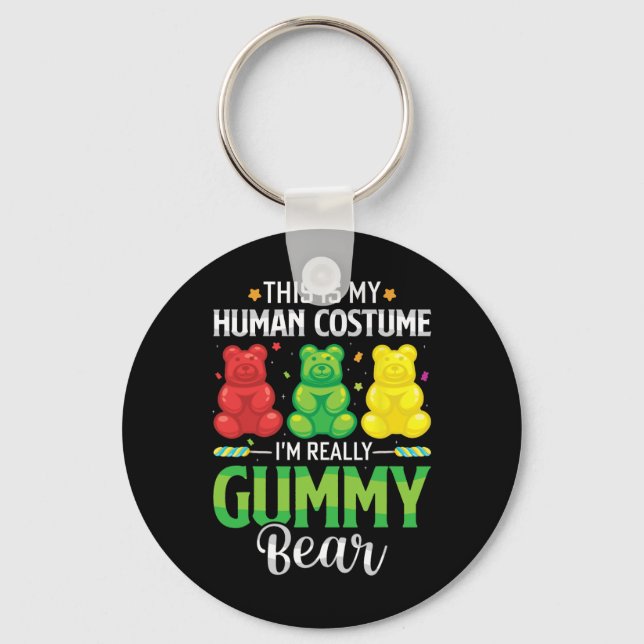 Gummy Bear My Human Costume Funny Candy Halloween  Key Ring (Front)