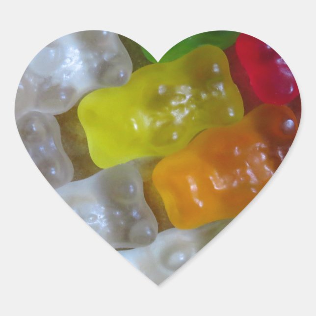 Gummy Bear Pattern Heart Sticker (Front)