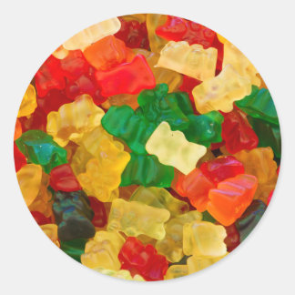 Gummy Bear Rainbow Coloured Candy Classic Round Sticker