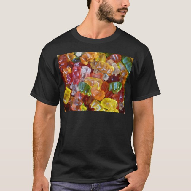 Gummy Bears Background T-Shirt (Front)