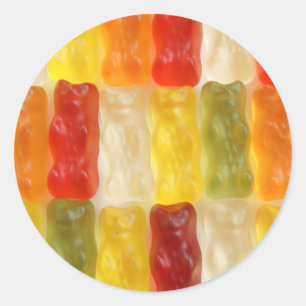 gummy bears classic round sticker