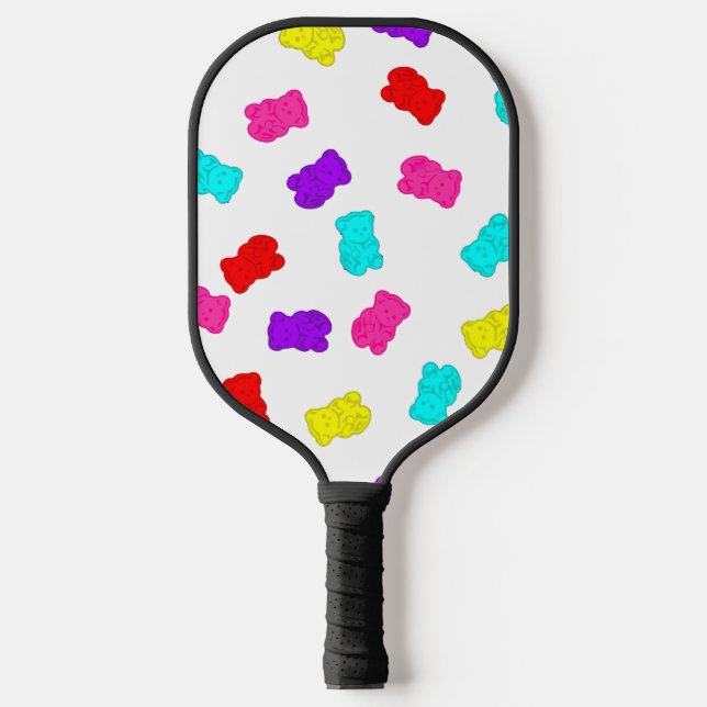 gummy bears colourful rainbow candy pickleball pad paddle (Front)