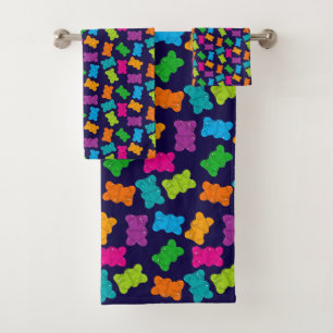 Gummy Bears Pattern Bath Towel Set