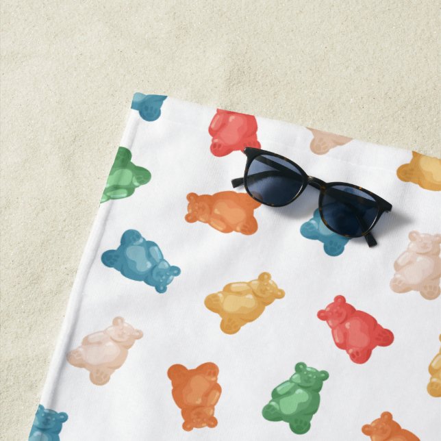 Gummy Bears Pattern Beach Towel (In Situ)