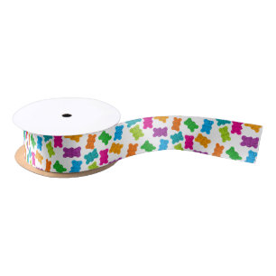Gummy Bears Pattern Satin Ribbon