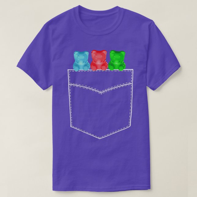 Gummy Bears Pocket Shirt Three Kawaii Bears in My  (Design Front)