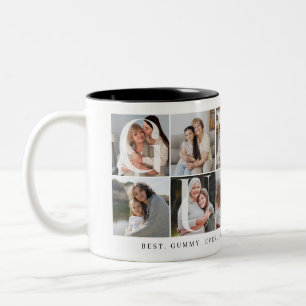 Gummy Collage, 10 Photo Grid, Gift for Grandma Two-Tone Coffee Mug