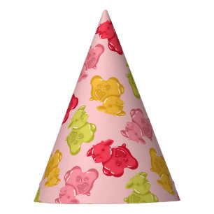 Gummy Cow Tropical Fruit Pink Party Hat