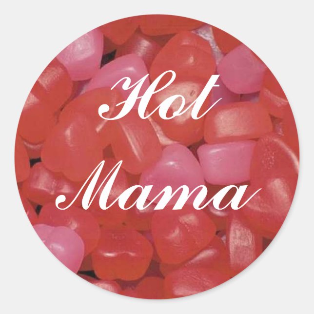 Gummy Heart Hot Mama Sticker (Front)