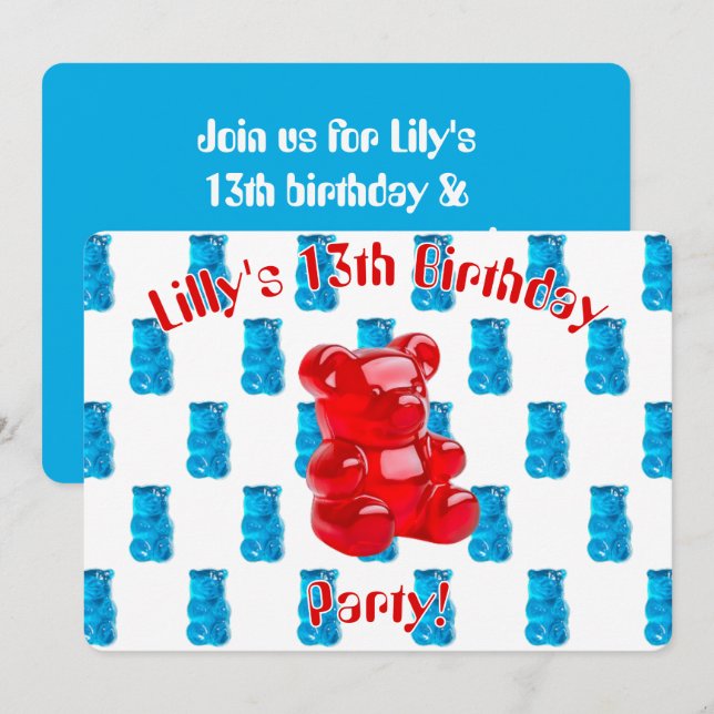 Gummy Jelly  Invitation (Front/Back)